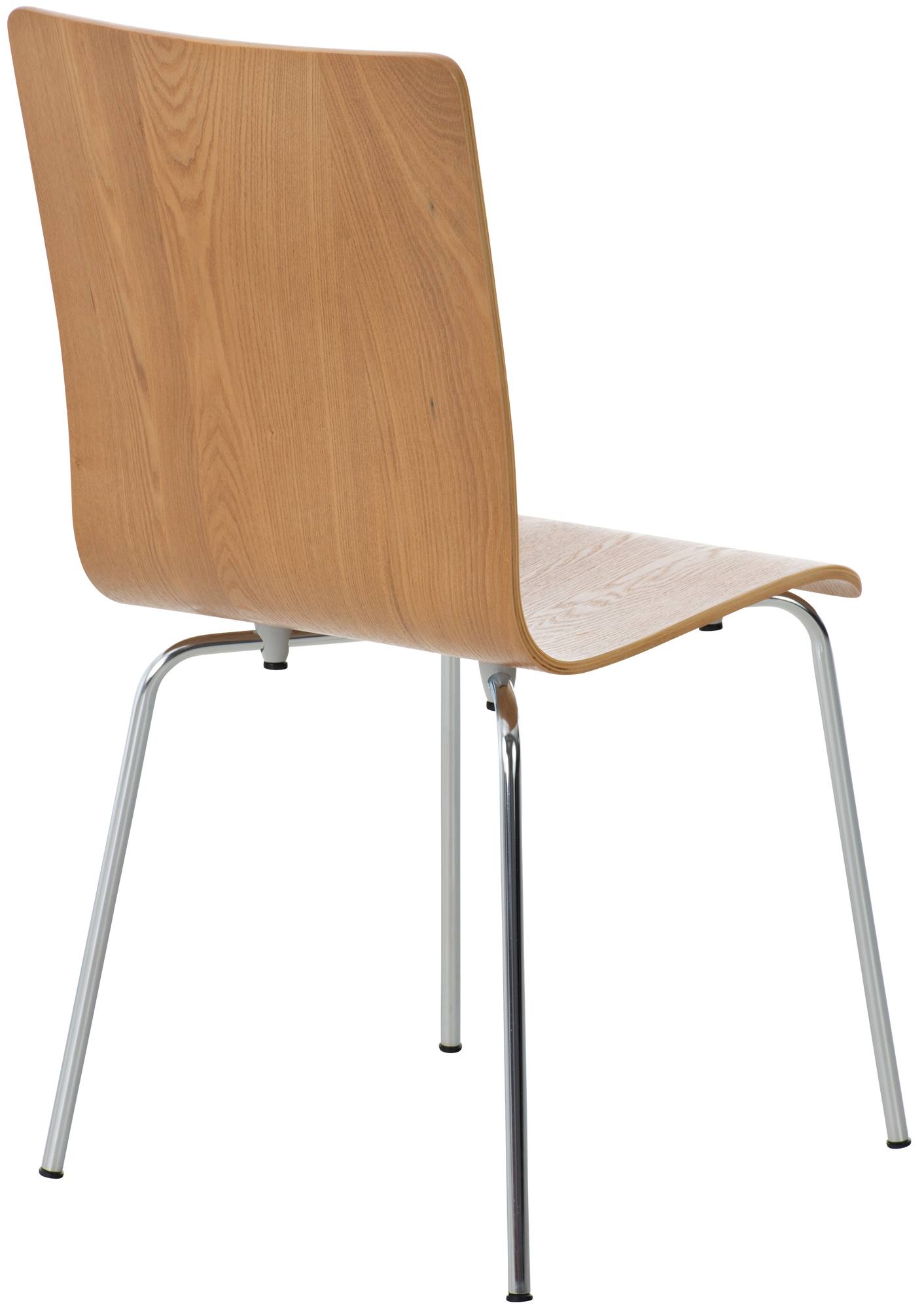 CLP Besucherstuhl Pepe mit ergonomisch geformten Holzsitz und Metallgestell