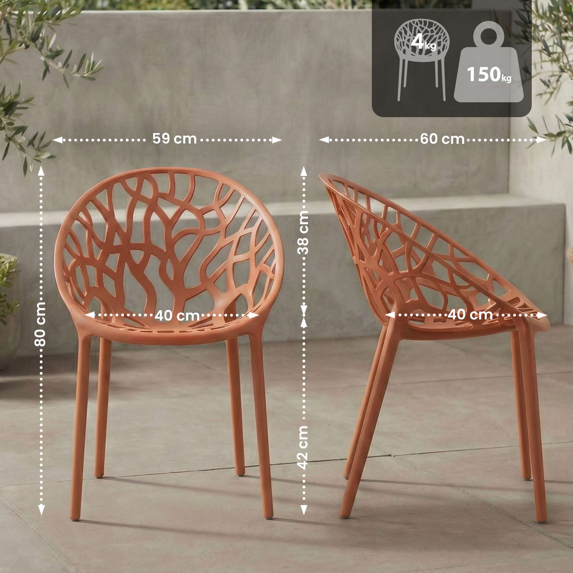 2er Set Gartenstühle Hope
