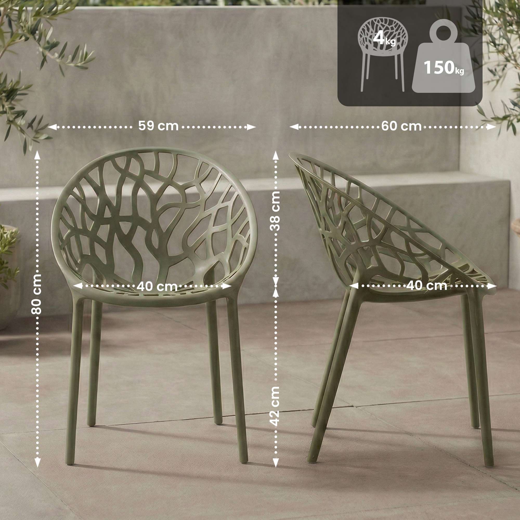 2er Set Gartenstühle Hope
