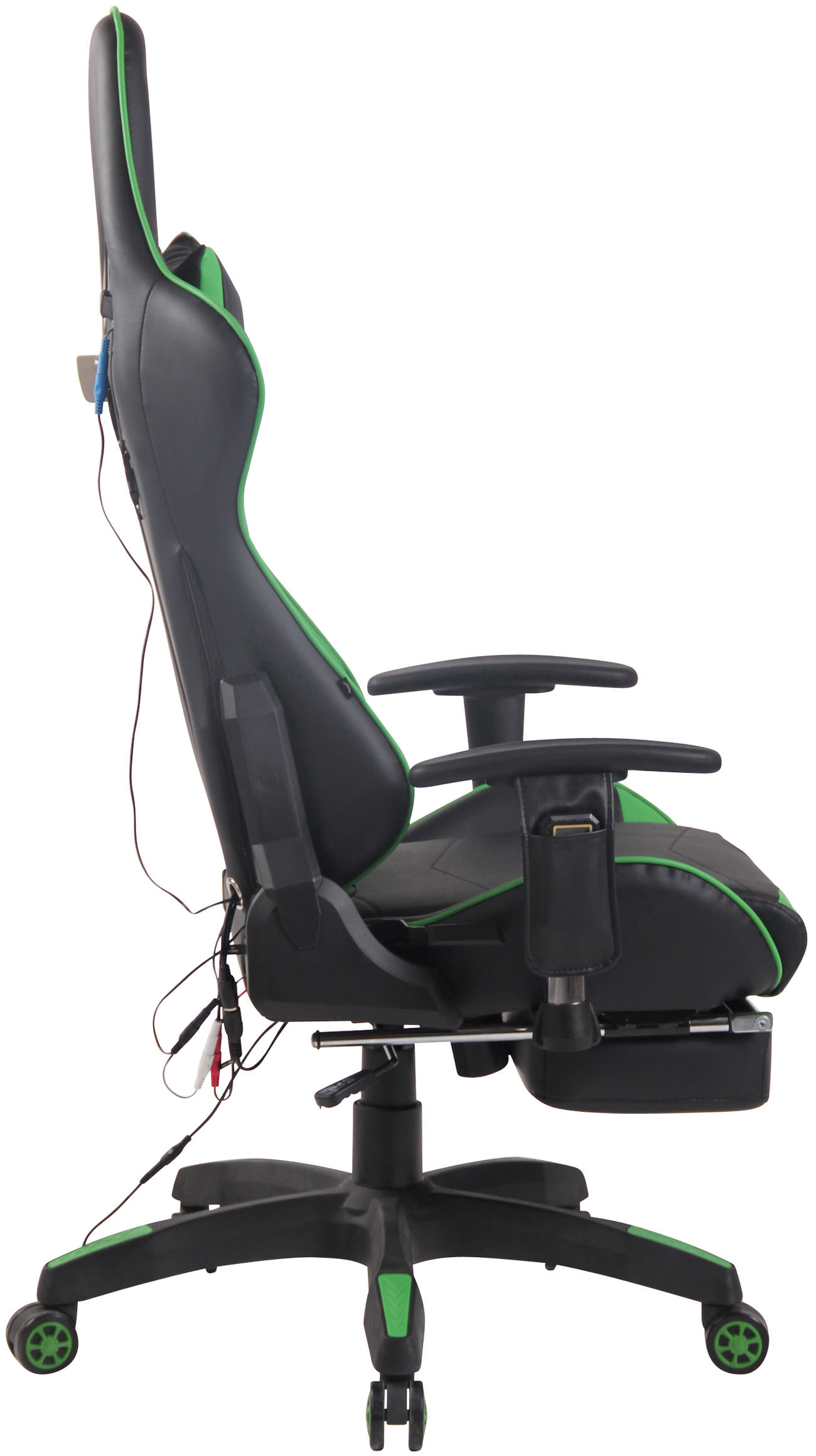 CLP Gaming Bürostuhl Turbo Kunstleder mit Massagefunktion und ausziehbarer Fußablage