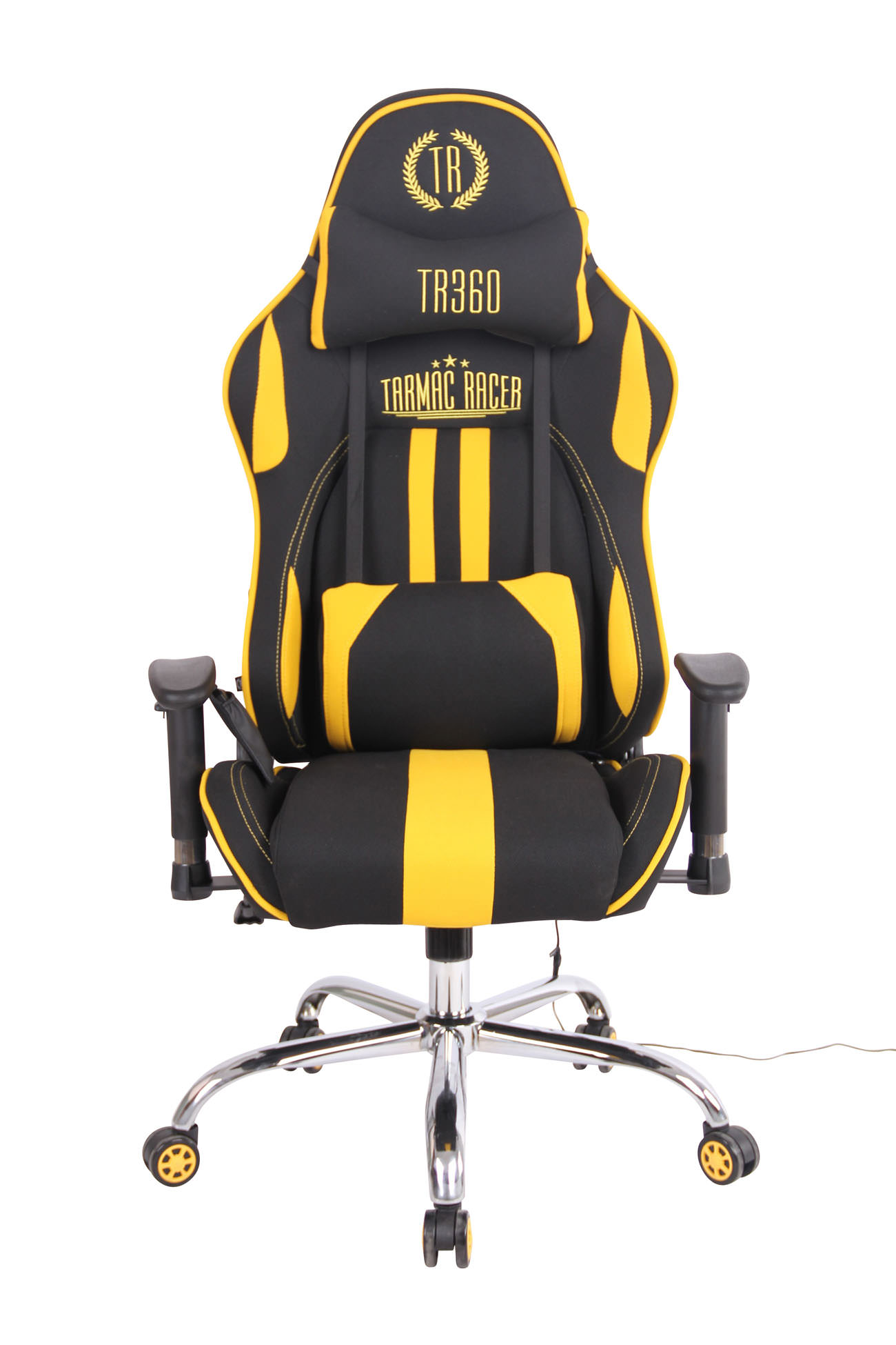 Schwarz-gelber Gaming-Stuhl