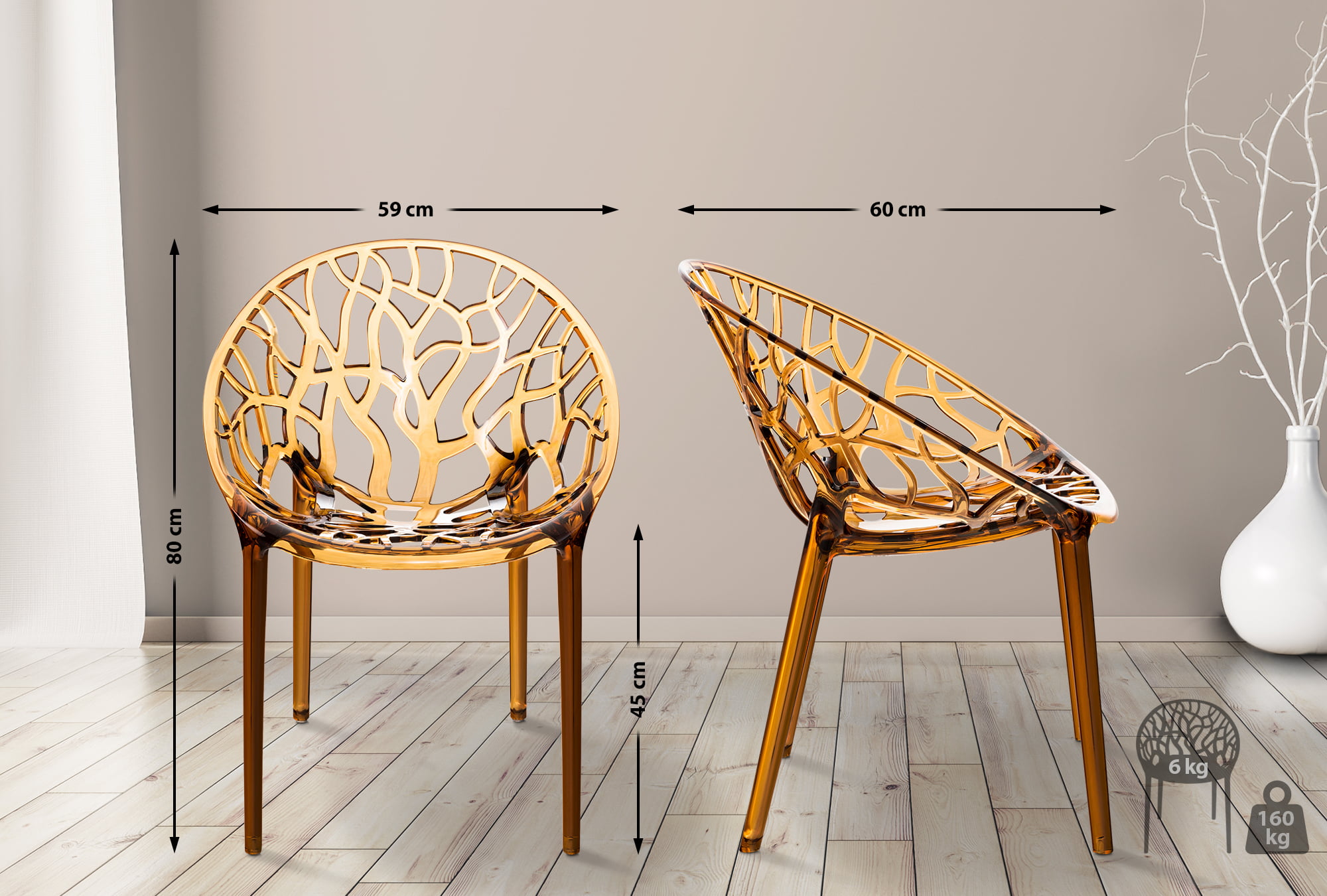 2er Set XXL Gartenstuhl Crystal