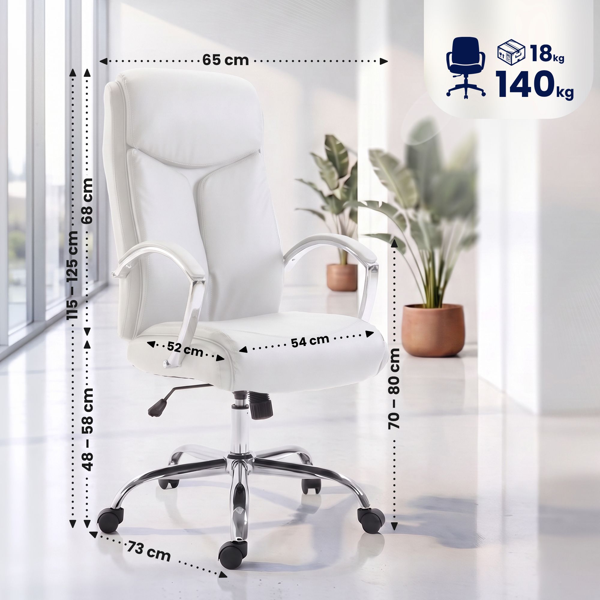 Bürostuhl Arlen Lederoptik