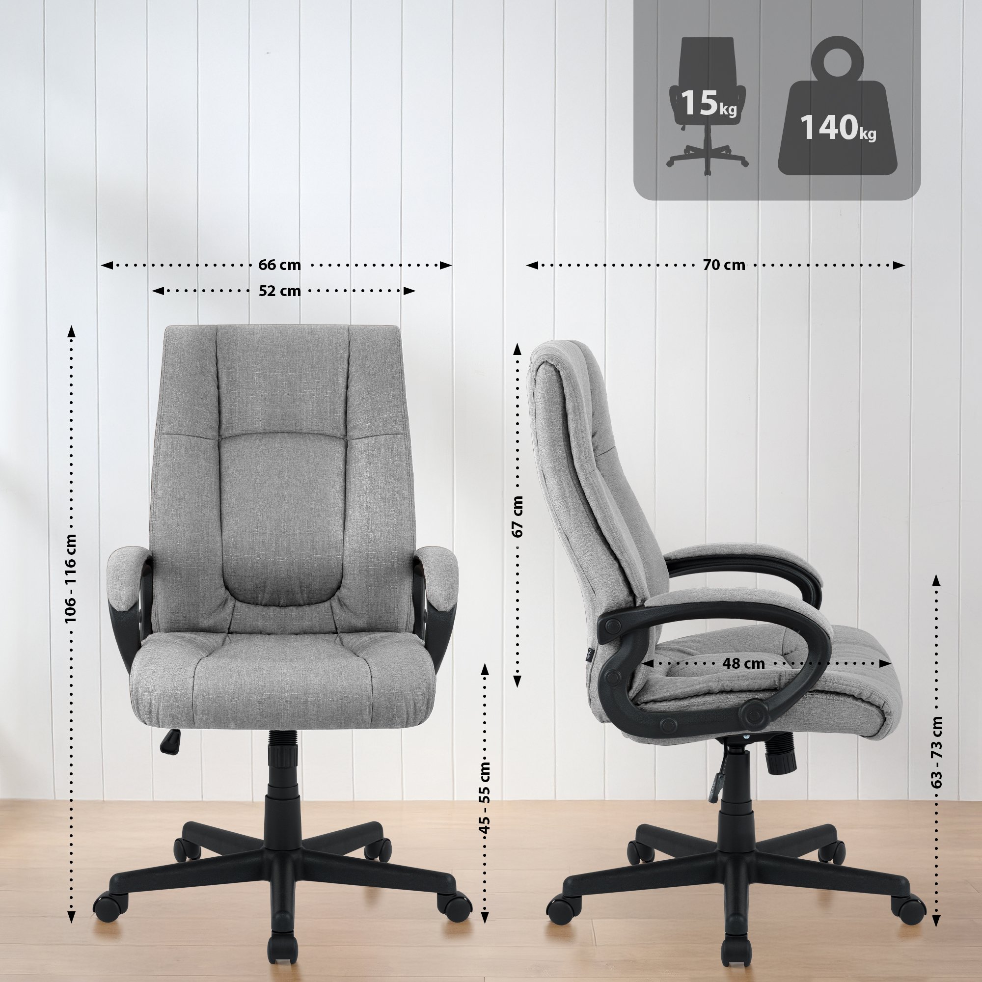 Bürostuhl XL Sparta Stoff