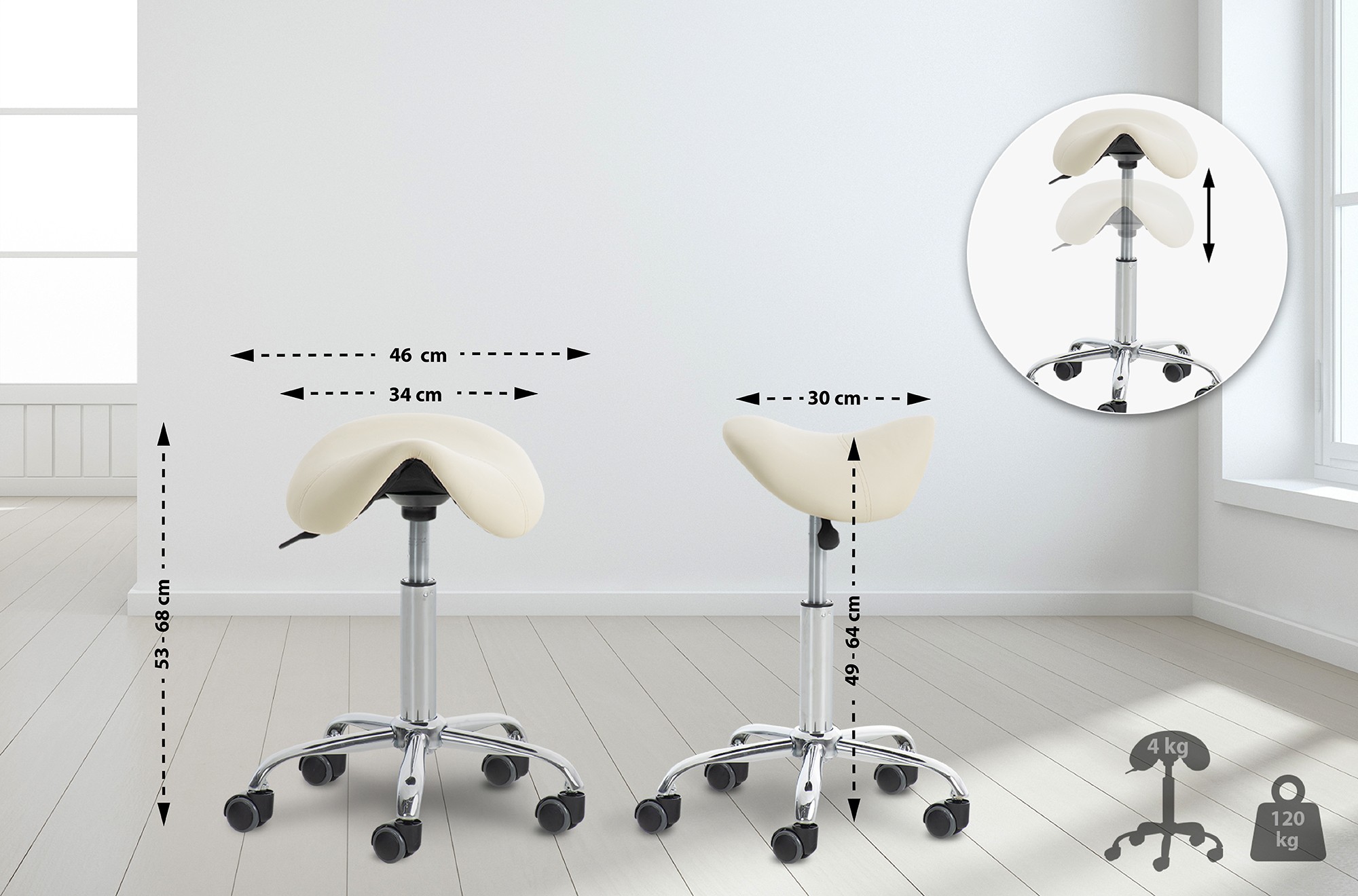 2er Set Arbeitshocker Reno Kunstleder