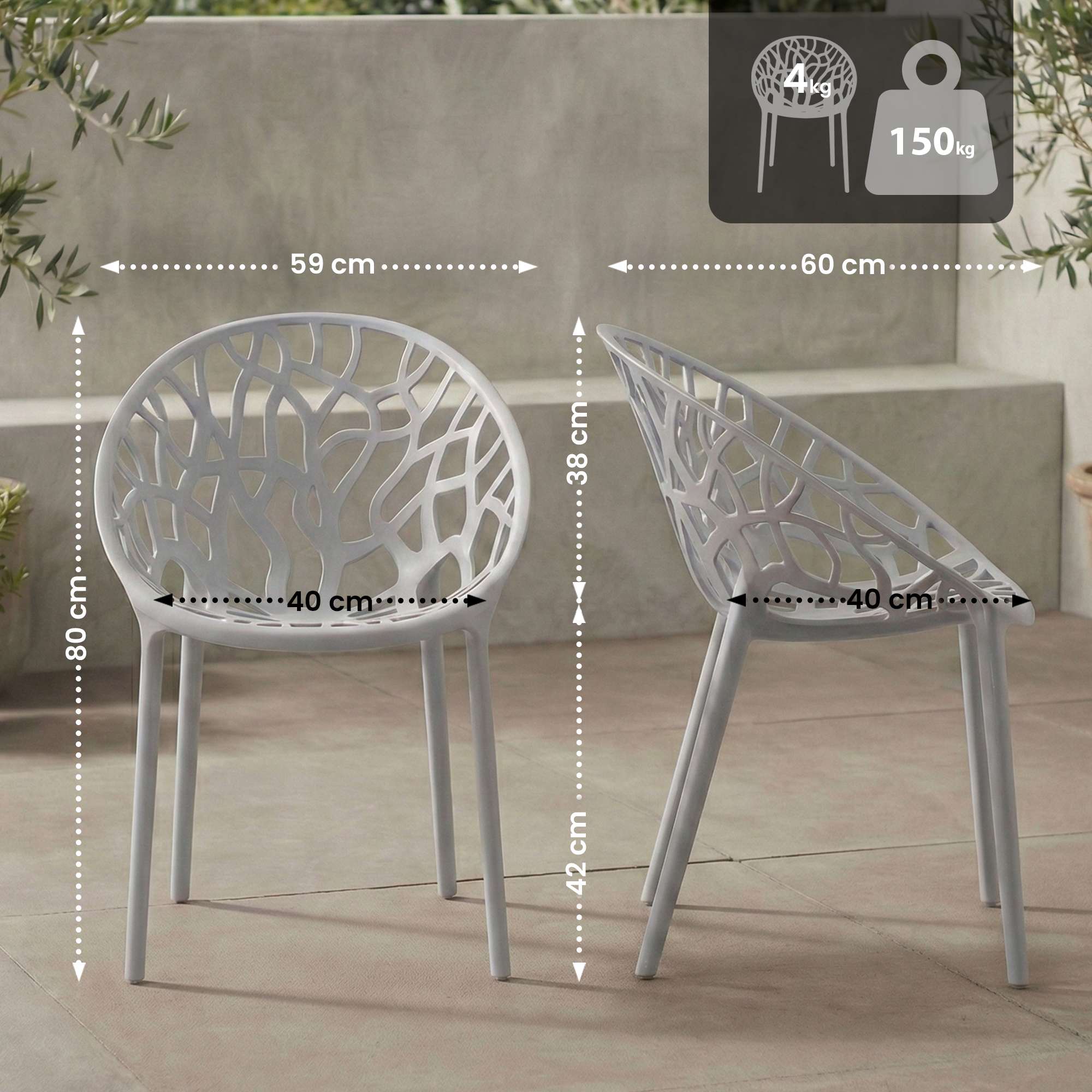 2er Set Gartenstühle Hope