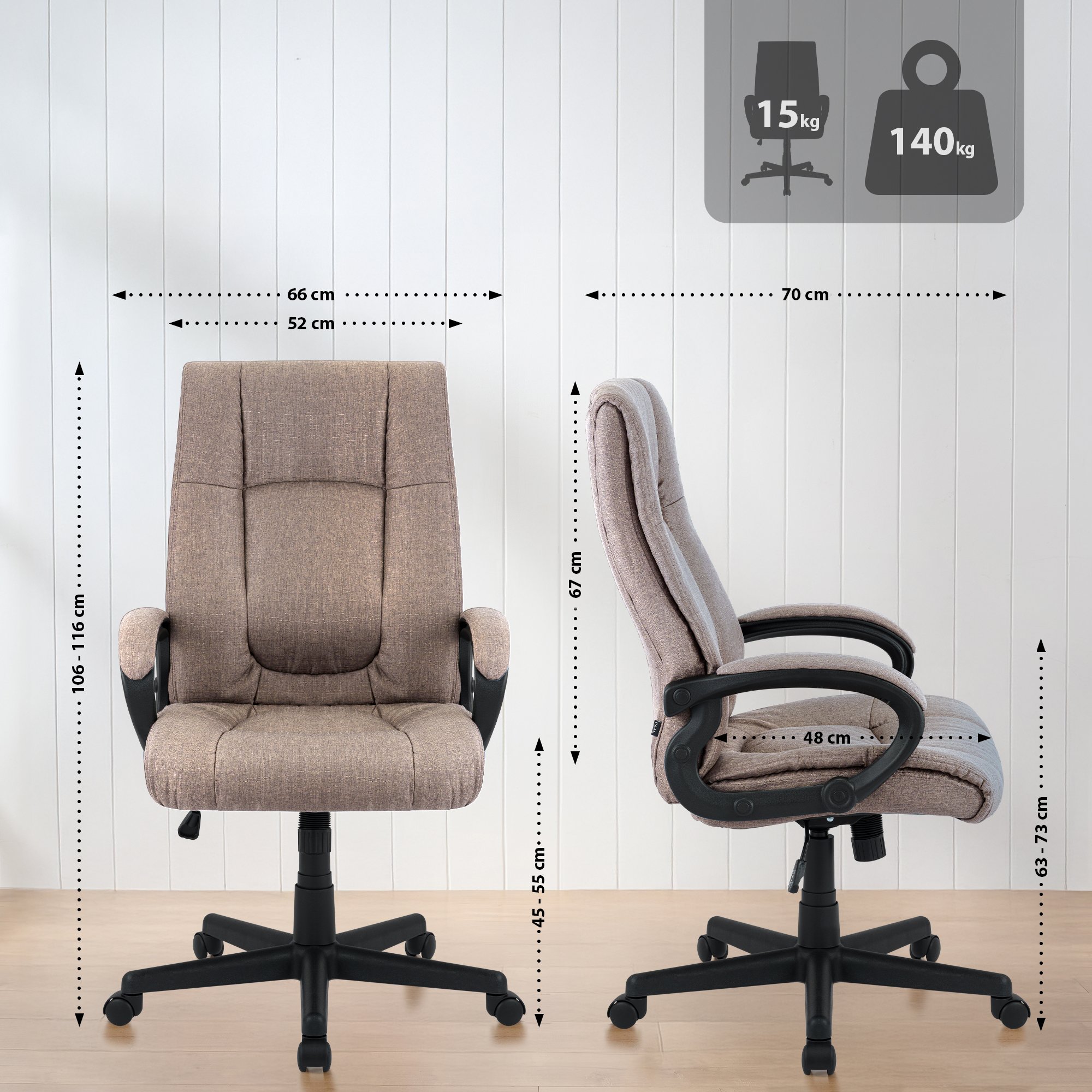 Bürostuhl XL Sparta Stoff