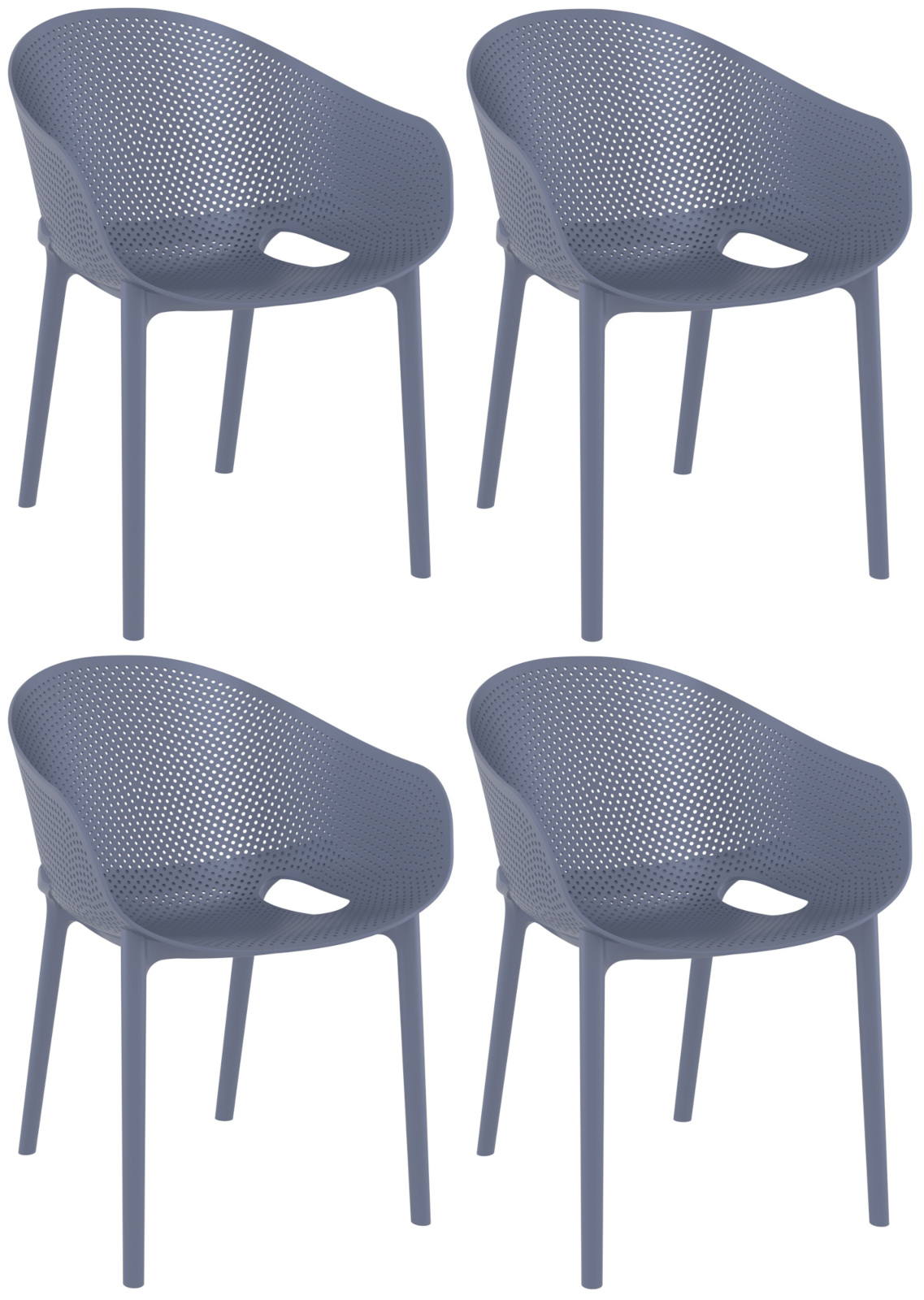 CLP 4er Set Stühle Sky Pro stapelbar und mit modernem Design