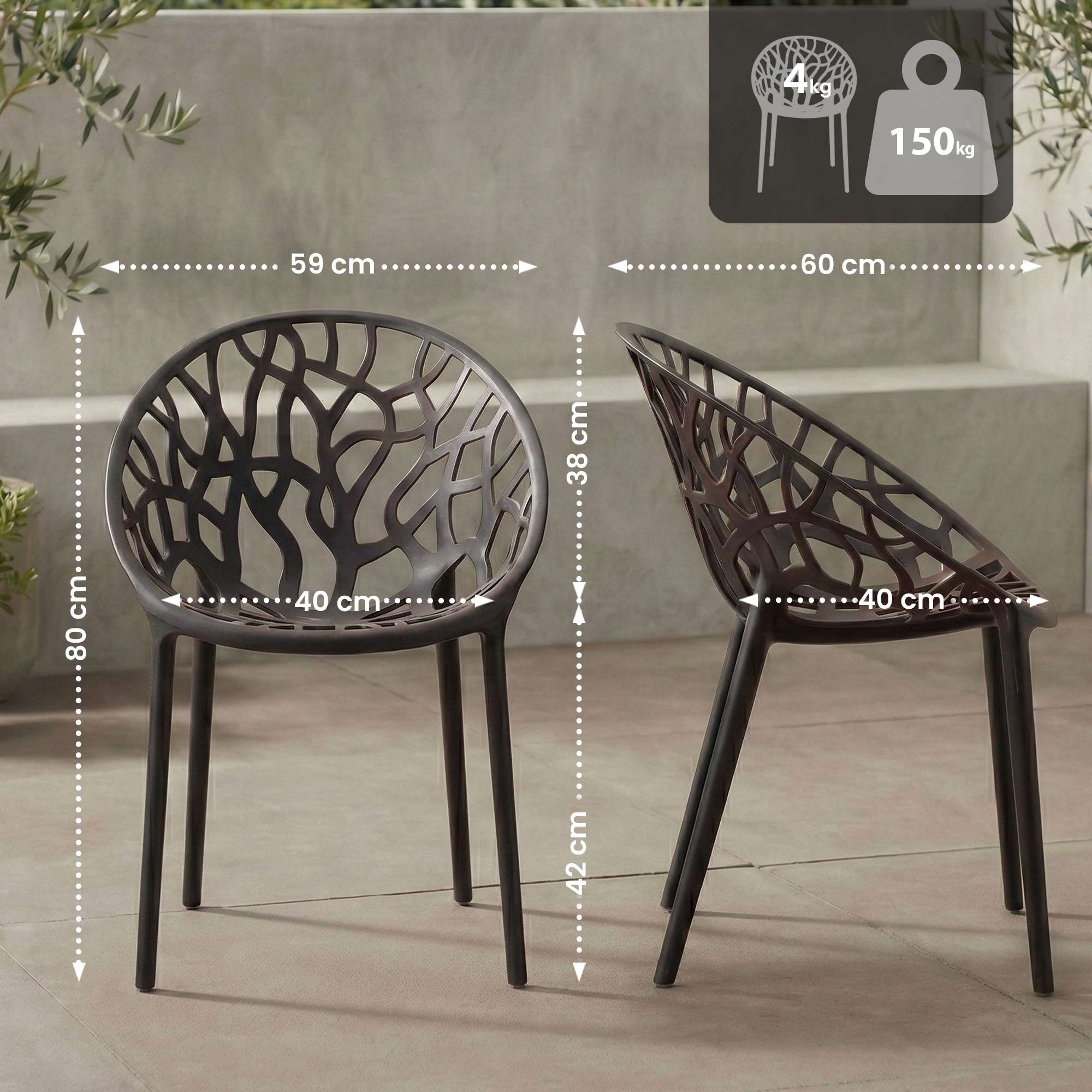 2er Set Gartenstühle Hope