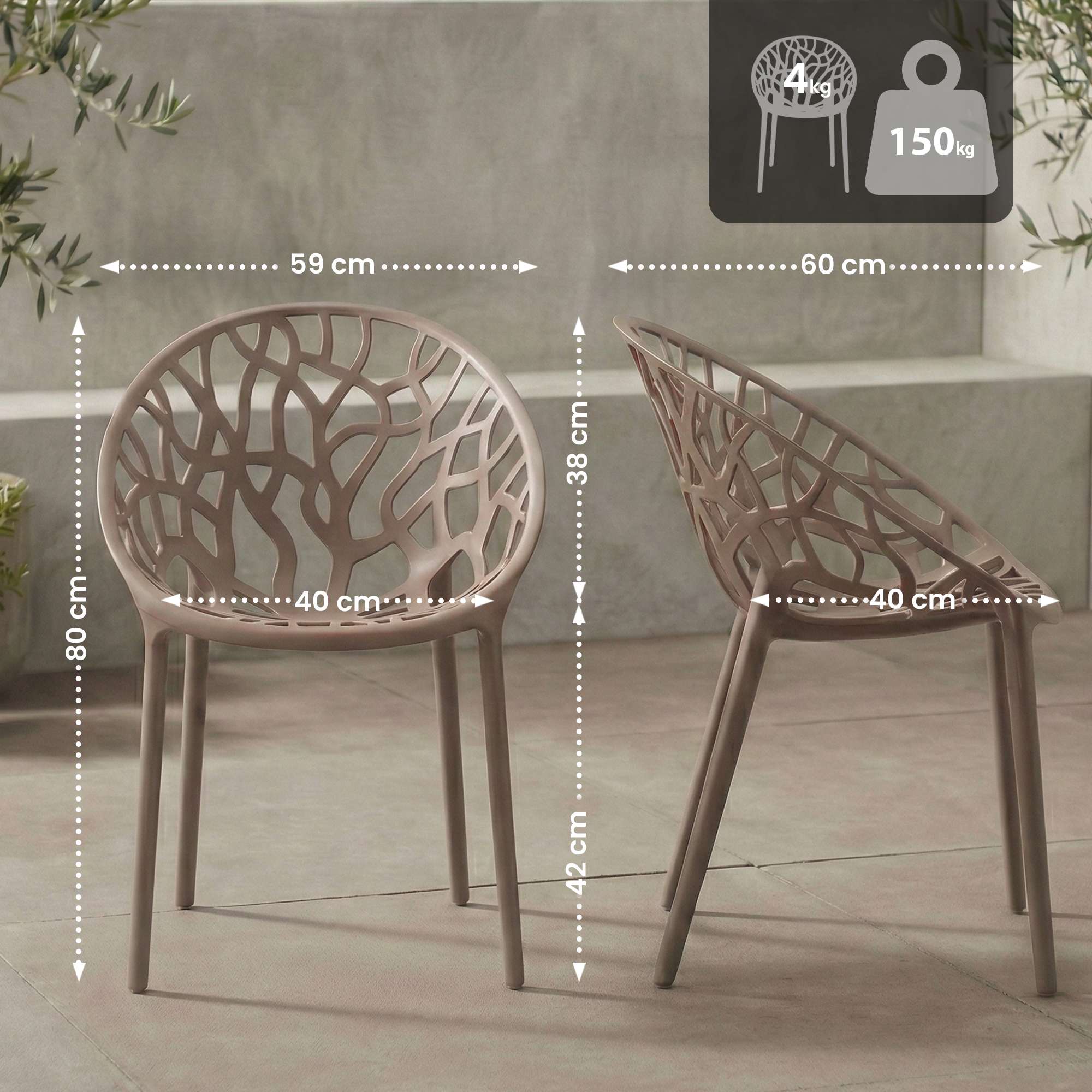 2er Set Gartenstühle Hope